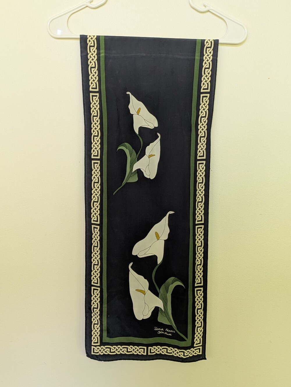Vintage Irish Silk Scarf Patrick Francis Celtic Flower Lily - Picture 2 of 8